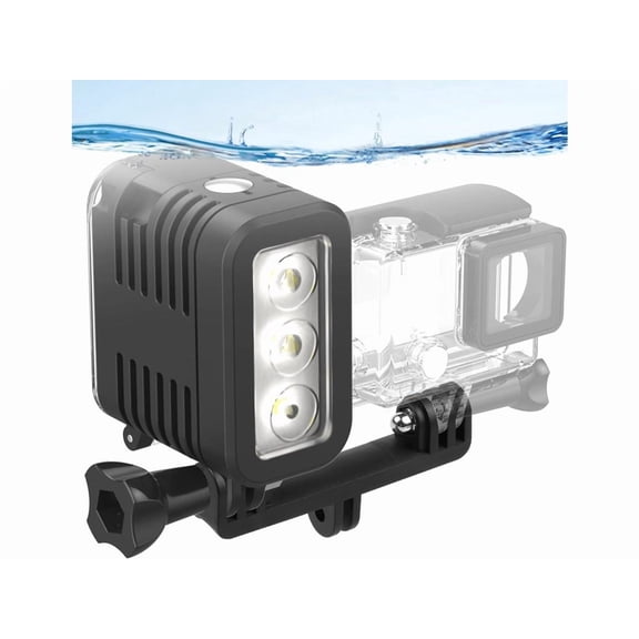 Diving Light High Power Rechargeable Dimmable Waterproof LED Video Light Fill Night Light for GoPro Hero 12/11/10/9/8/7/5/6/5/4/3+/3/2 Fusion Session SJCAM AKASO DJI OSMO Action Camera