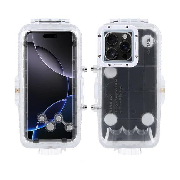 Diving Phone Case for iPhone 16 Pro, 130ft/40m Professional Diving Snorkeling Swimming Surfing Underwater Housing Cover for iPhone 16 Pro, Photo & Video Shooting