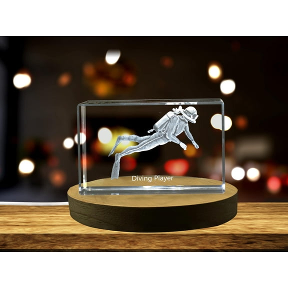 Diving Player 3D Engraved Crystal 3D Engraved Crystal Keepsake/Gift/Decor/Collectible/Souvenir