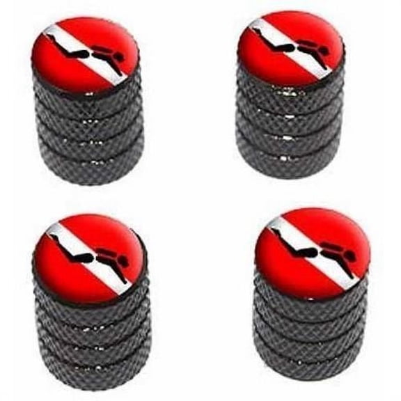 Diving Scuba with Scuba Symbol Tire Rim Wheel Aluminum Valve Stem Caps, Multiple Colors