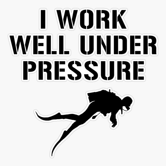 Diving Under Pressure Quote Sticker