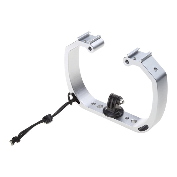 Diving Underwater Aluminum Selfie Monopod Mount Double-Arm Tray Handheld For Action Camera Holder Bracket