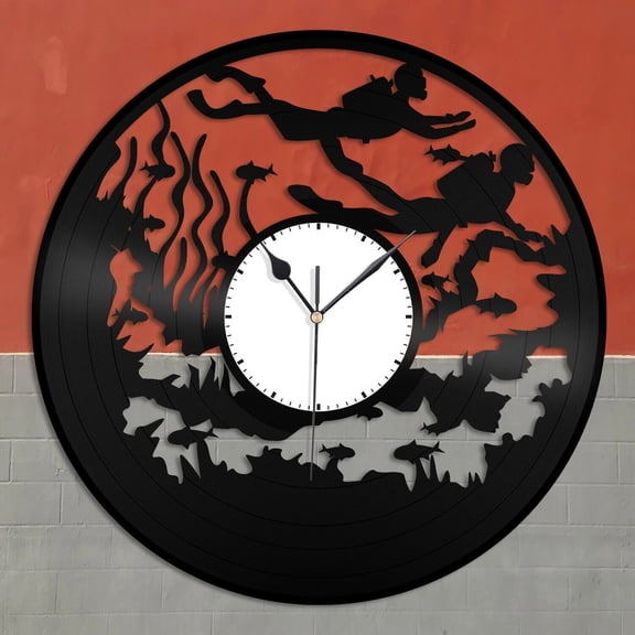 Diving Vinyl Wall Clock Sports Lovers Unique Gift Home Living Room Decoration Vintage Design Office Bar Room Home Decor