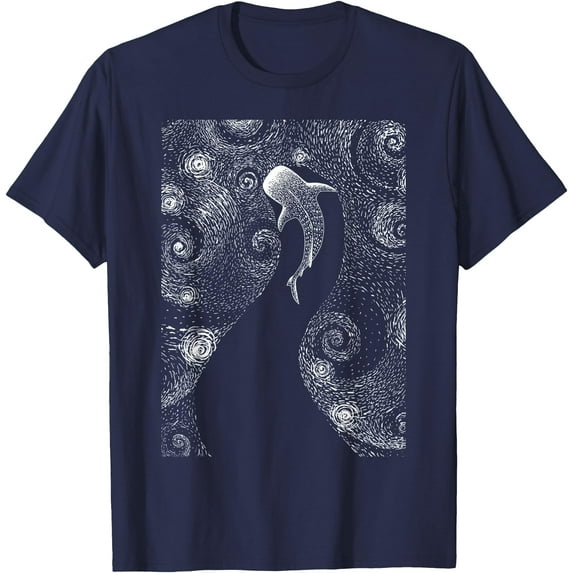 Diving With Shark Whale Starry Night Softstyle Unisex T-Shirt
