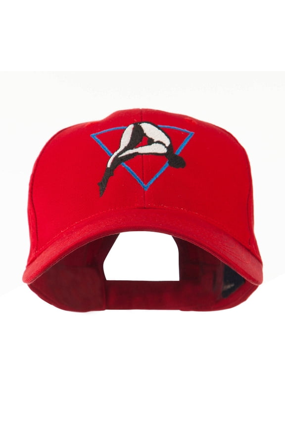 Diving Woman Logo Embroidered Cap - Red OSFM