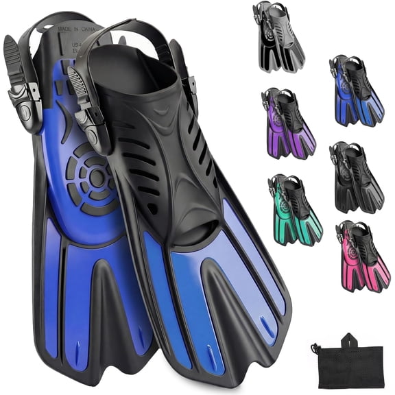 Diving fins Snorkeling Gear for Adults Snorkel fins Swim fins Open, Adjustable, Men, Women, Children, Swim Flippers