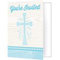 thumbnail image 1 of Divinity Blue Cross 8 Ct Invitations Baptism Confirmation Communion Christening, 1 of 1