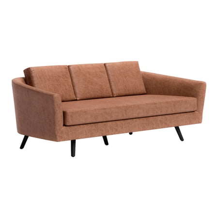 ZUO Divinity Modern Polyurethane Upholstered Sofa in Brown