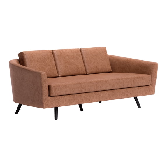 ZUO Divinity Modern Polyurethane Upholstered Sofa in Brown