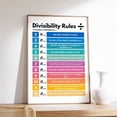 thumbnail image 1 of Divisibility Rules Poster, Math Poster Classroom Decor, Educational and Learning Resources, Math Wall Art, Home School,, Unframed Paper Poster 11x14in, 1 of 4
