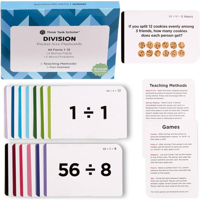 Division Flash Cards 300 Facts 112 (Award Winning) Flashcards for