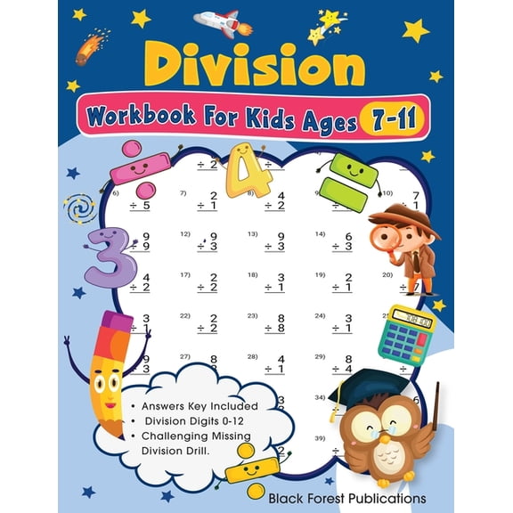 Division Workbook For Kids Ages 7-11, (Paperback)