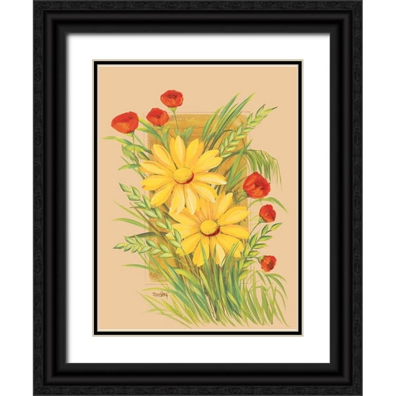 Divisova, Jaroslava 12x14 Black Ornate Wood Framed with Double Matting Museum Art Print Titled - Flowers Composition IV