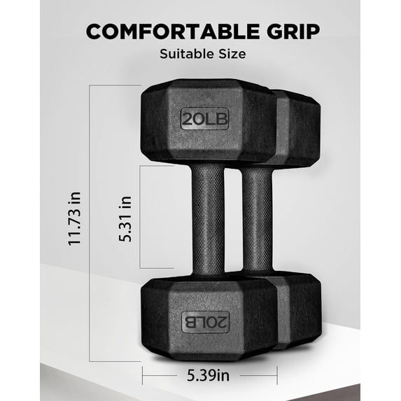 Divmystery Dumbbell Hand Weight Sets of 2 - Multiple Weight Options with 5 Colors, Anti-roll, Anti-Slip, Hexagon Shape