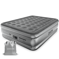 18 Inch Divon Queen Air Mattress with Built-In Pump, Carry Bag, Repair Patches for Home & Travel (Max load 660 lb) (Gray)