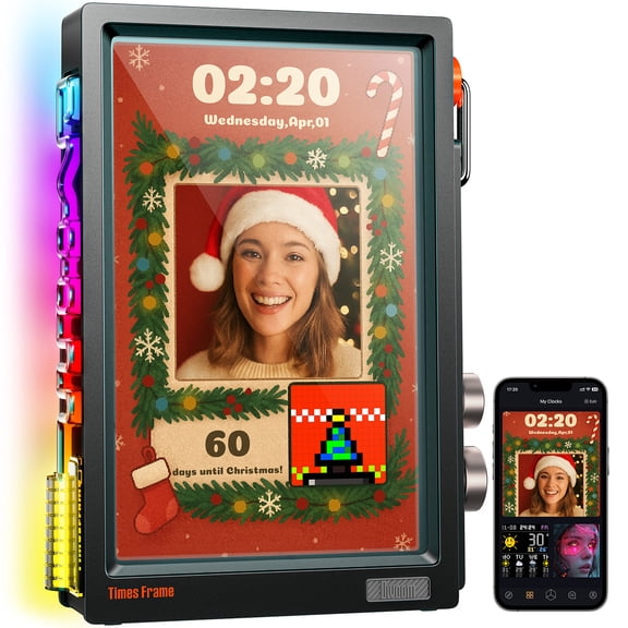 Open Box "Divoom 10.1"" HD Smart Pixel Art Digital Clock with Crypto & Stock Widgets, WiFi DIY Pixel Frame"