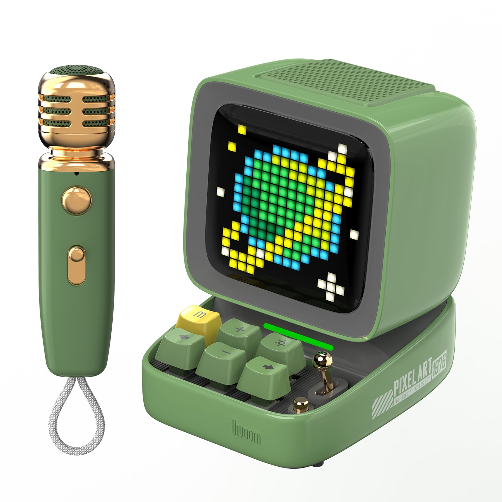 Divoom Ditoo-Mic Pixel Art Portable Bluetooth Speaker for PC with Wireless Karaoke Microphone, 15W, Green Divoom Ditoo-Mic Pixel Art Portable Bluetooth Speaker for PC with Wireless Karaoke Microphone, 15W, Green