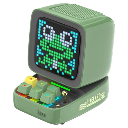 Divoom Ditoo - Pixel Art Portable Bluetooth Speaker with 16*16 LED Display APP Control - Cool Gaming Setup with RGB Backlit Mechanical Keyboard, 15W, Green