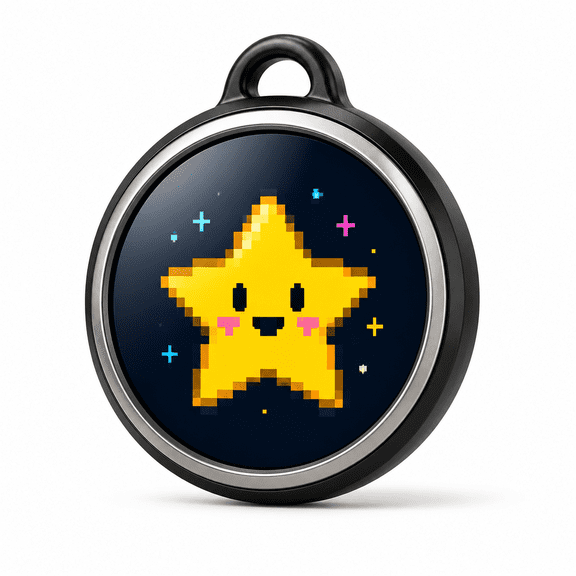 Divoom Emodo 1.8-Inch Smart Digital Display Badge, Bluetooth App-Controlled Photo, GIF and Pixel Art E-Pin, 4GB, Black