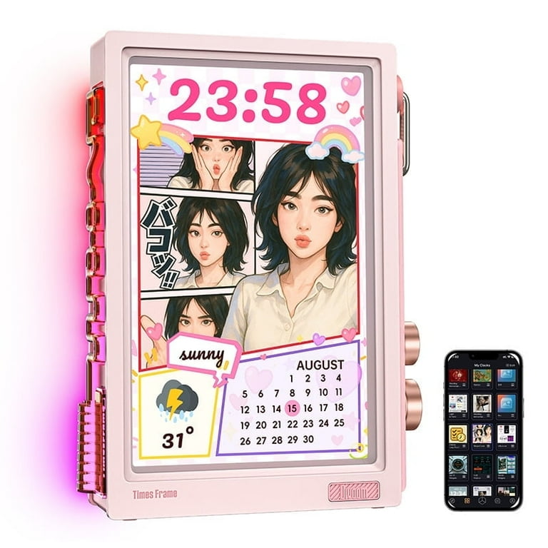 【即日配送】Divoom ディブーム　Times Frame ネオンピンク Divoom Times Frame pink 10.1