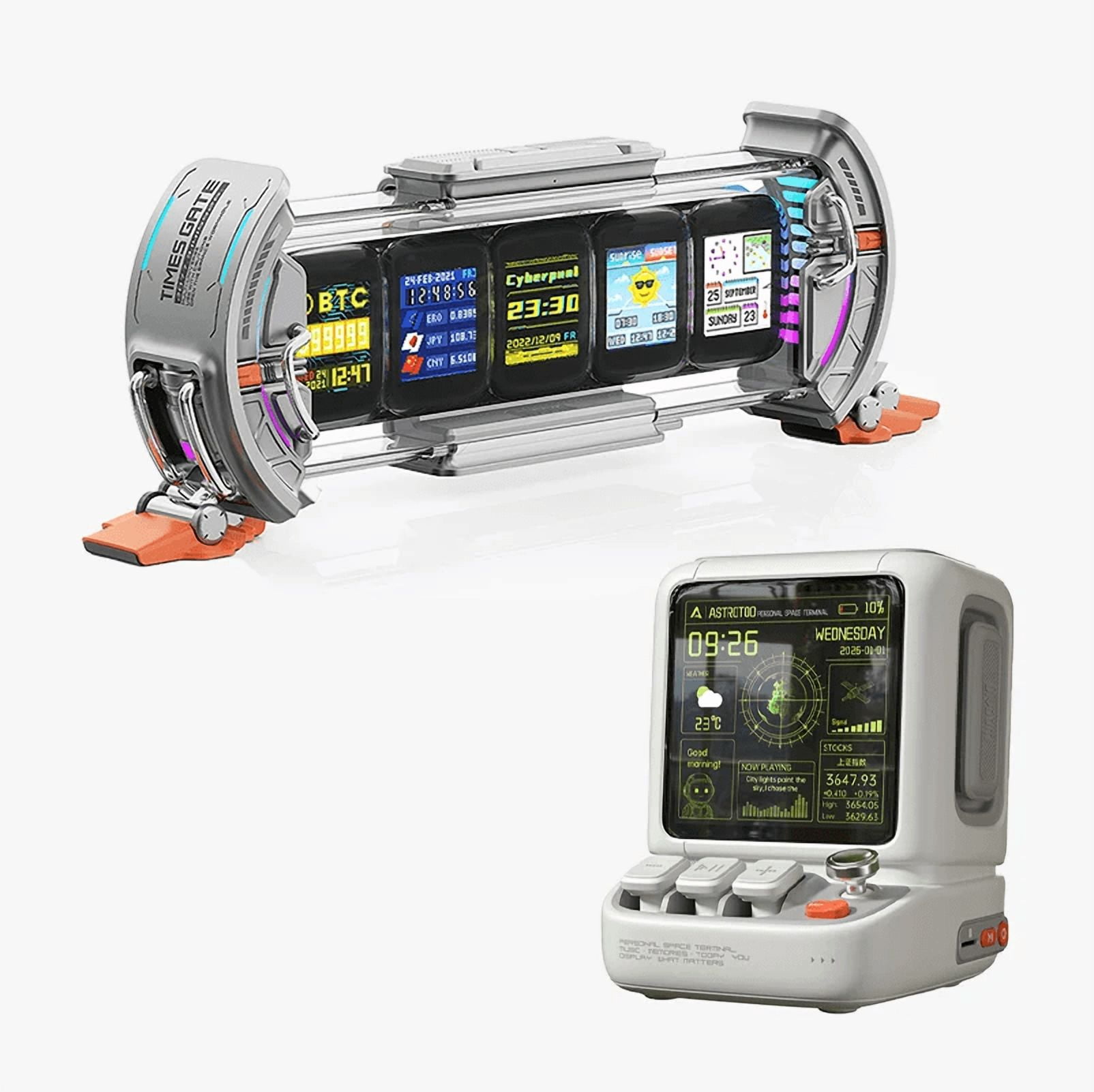 Divoom Times Gate & AstroToo Bundle, Cyberpunk Digital Clock with 5 LCD ...