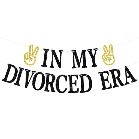 In My Divorced Era Banner, Officially Divorced/Just Divorced/The End of An Error Divorce Party Decoration Supplies, Newly Unwed/Funny Breakup Party Sign, Black Glitter