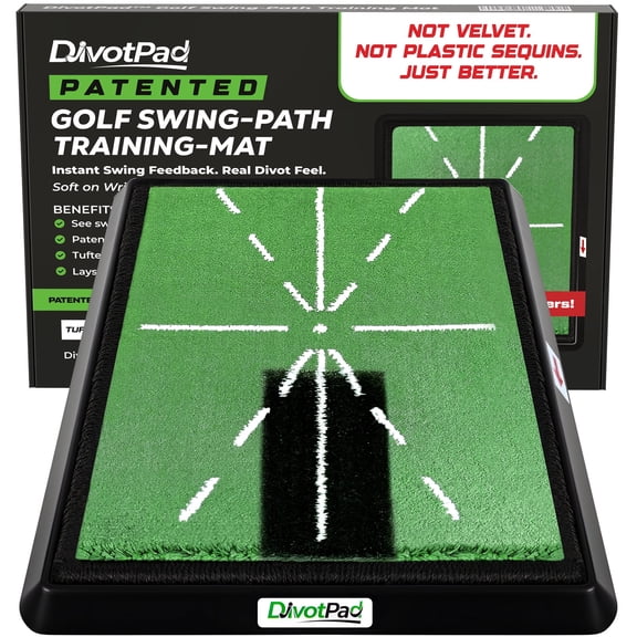 DivotPad Patented Golf Training Mat, Practice Mat & Swing Trainer, Real Divot Feedback, Heavy Base