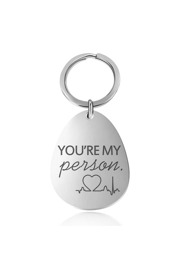Boyfriend Girlfriend Gifts Anniversary You Are My Person Surgical Stainless Steel Pendant Keychain Key Tag