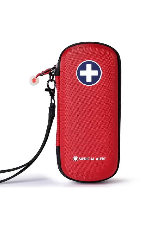 EpiPen Medical Carrying Case - Durable Medical Alert Pouch for Epinephrine Auto-Injectors, Auvi-Q, Inhalers, and Allergy Medicine-Generic