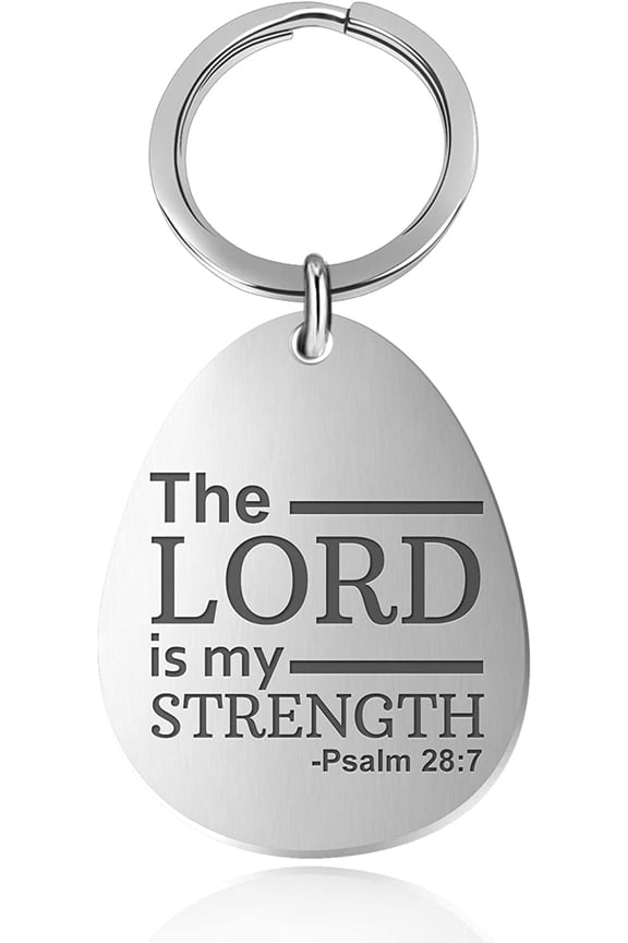 Keychain Gifts for Yours Special One - Father, Mother, Grandpa, Grandmom, Friends Surgical Stainless Key Tag The Lord is My Strength