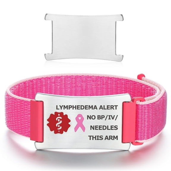 Divoti Stainless Steel Lymphedema Alert ID Band Bracelets for Women NO BP/IV/Needles This Arm