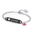 thumbnail image 1 of Divoti Medical Alert Bracelets for Women, Pre-Engraved Simple Rolo Chain Medical ID Bracelet — PVD Black - Asthma, 1 of 6