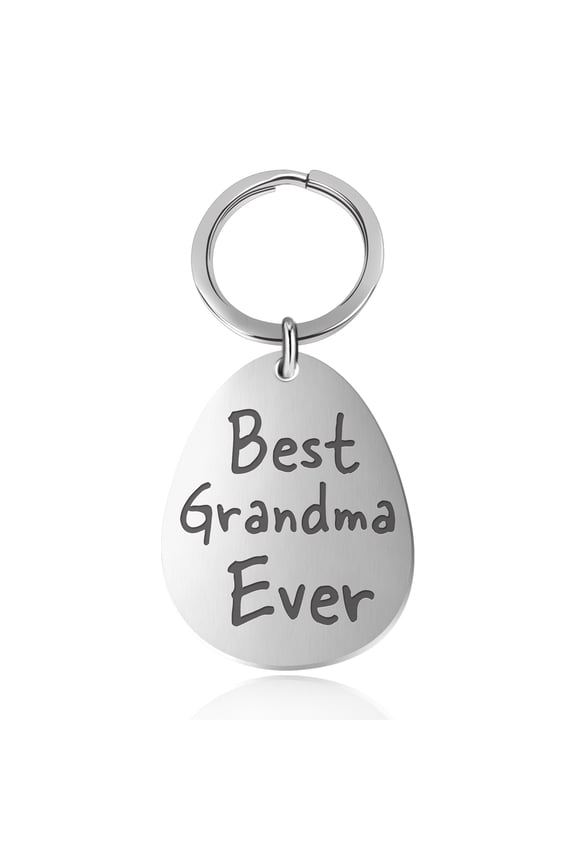 Mothers Day Gifts for Grandma Best Grandma Ever Surgical Stainless Steel Pendant Keychain Key Tag