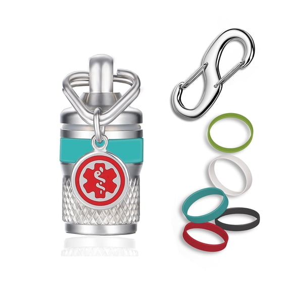 Divoti Precision CNC Machined Stainless Steel Emergency Pill Holder Keychain - Micro/Silicone Bands