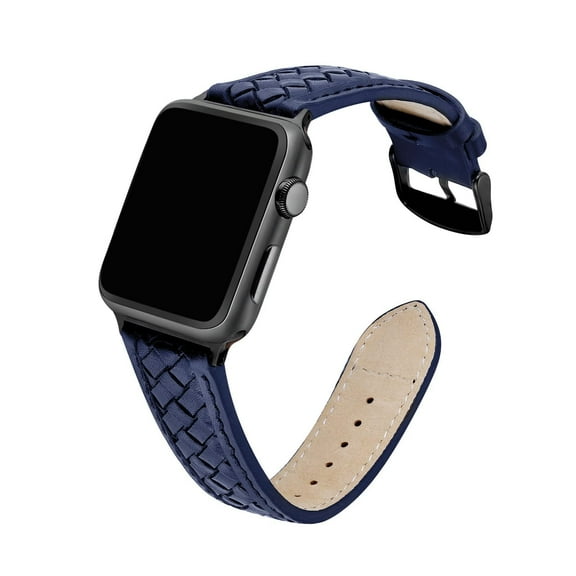Divoti Woven Leather Watch Bands Compatible with Apple Watch, Blue - 41/40/38-MM.