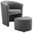 thumbnail image 1 of Modway Divulge Modern Faux Leather Armchair and Ottoman in Gray, 1 of 7