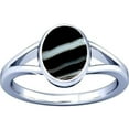 thumbnail image 1 of Divya Shakti 10.25-10.50 Carat Black Chalcedony Sulemani Hakik Gemstone Silver Ring For Men & Women, 1 of 5