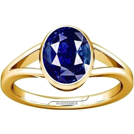 Divya Shakti 10.25-10.50 Carat Blue Sapphire Neelam Nilam Gemstone Panchdhatu Adjustable Ring for Mens & Womens