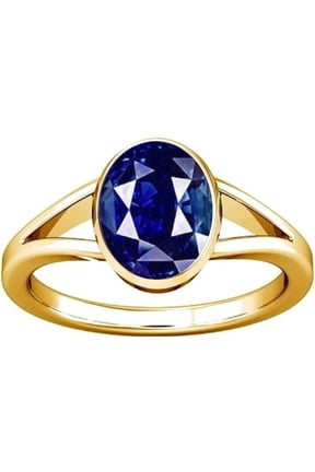 10.25-10.50 Carat Blue Sapphire Neelam Nilam Gemstone Panchdhatu Ring For Men & Women