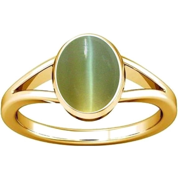 Divya Shakti 10.25-10.50 Carat Cat's eye Lehsuniya Gemstone Panchdhatu Ring For Men & Women