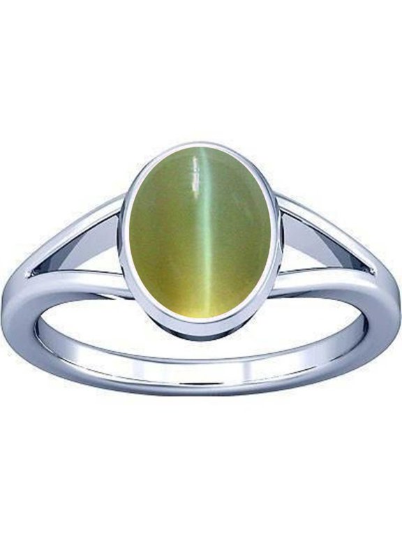 10.25-10.50 Carat Cat's eye Lehsuniya Gemstone Silver Ring For Men & Women