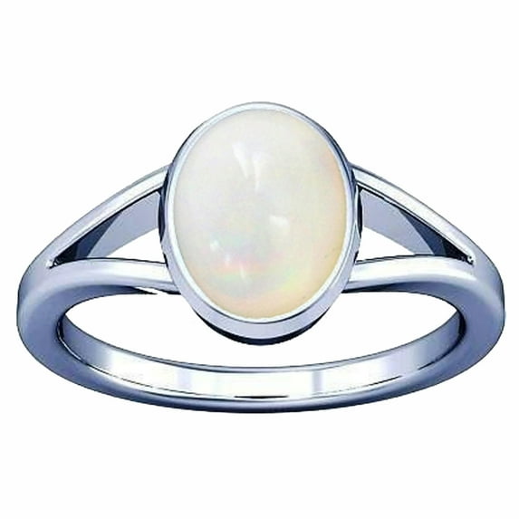 Divya Shakti 10.25-10.50 Carat Opal White Opal Gemstone Silver Ring For Men & Women