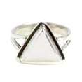 thumbnail image 1 of Divya Shakti 10.25-10.50 Carat Triangle White Coral White Moonga Gemstone Silver Ring For Men & Women, 1 of 5
