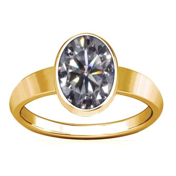 Divya Shakti 11.25-11.50 Carat American Diamond Panchdhathu Plain Design Ring (Zircon Jerkan Oval gemstone Panchdhathu Plain Design Ring) (5)