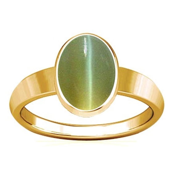 Divya Shakti 11.25-11.50 Carat CAT'S EYE Panchadhatu Plain Design Ring ( LEHSUNIA STONE Plain Design Ring )(8)