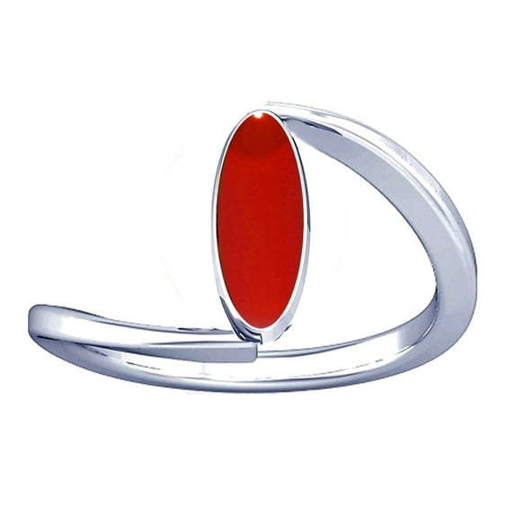 Divya Shakti 11.25-11.50 Carat Italian Red Coral Moonga Munga Gemstone Silver Ring for Women