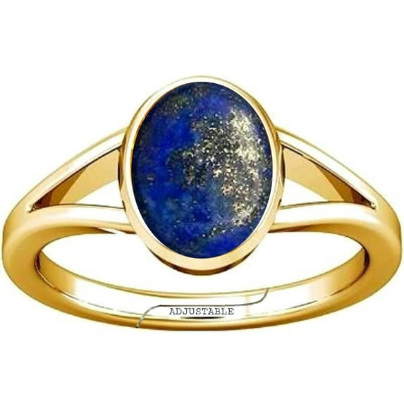 Divya Shakti 11.25-11.50 Carat Lapis Lazuli Lajward Gemstone Panchdhatu Adjustable Ring for Mens & Womens