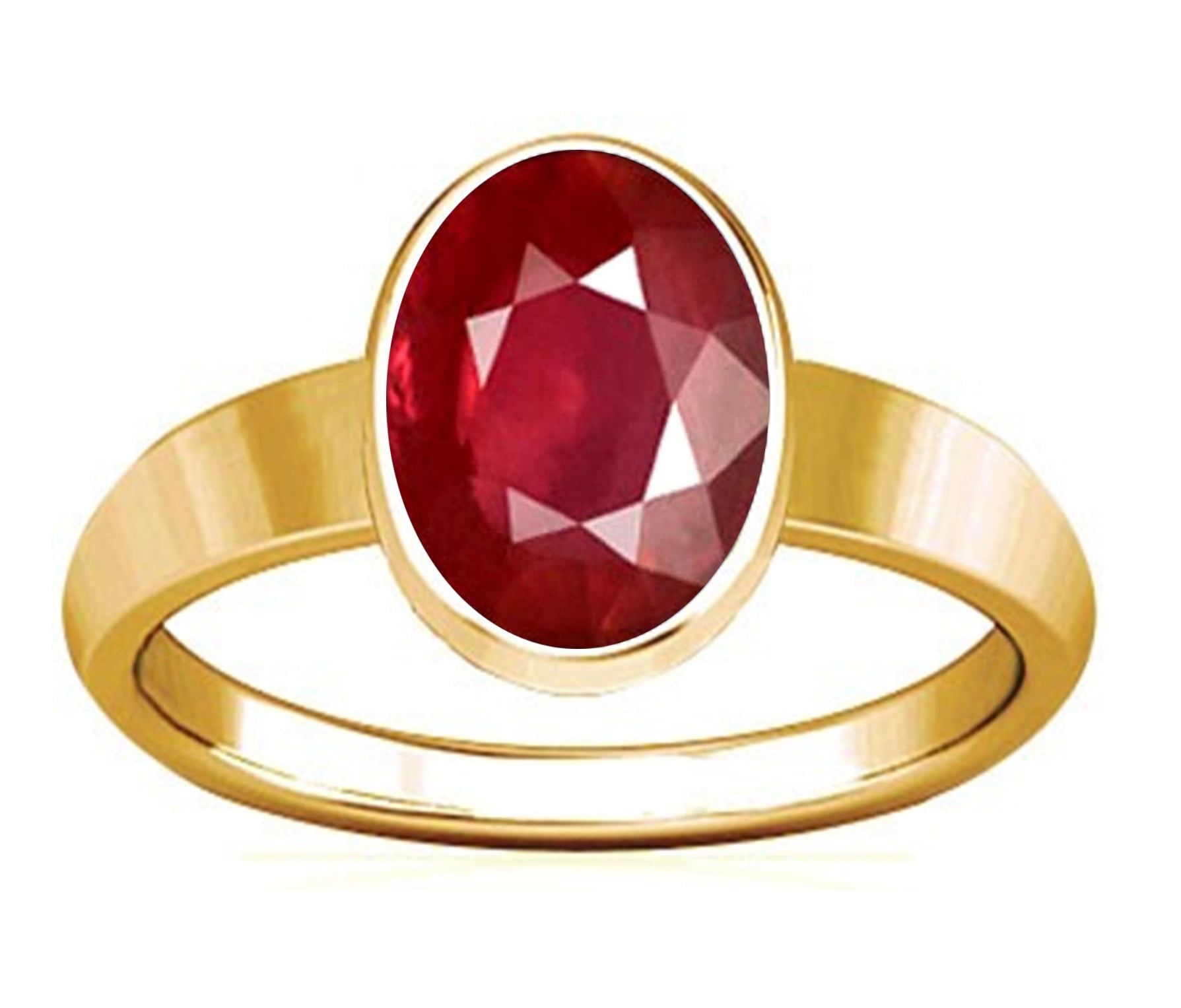 Divya Shakti 11.25-11.50 Carat Ruby Plain Design Ring (Maanik/Manikya Stone  Panchadhatu Plain Design Ring)(4.5) - Walmart.com