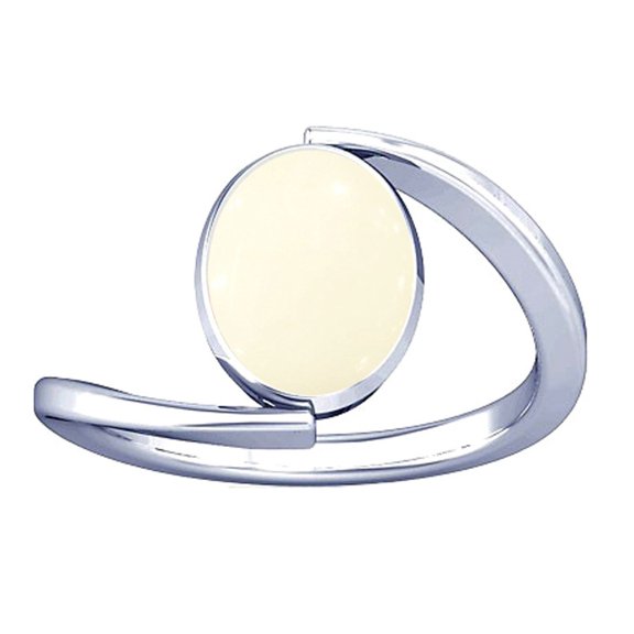Divya Shakti 11.25-11.50 Carat White Coral Moonga Munga Gemstone Silver Ring for Women