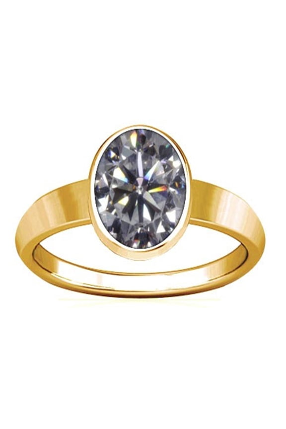 12.25-12.50 Carat American Diamond Panchdhathu Plain Design Ring (Zircon Jerkan Oval gemstone Panchdhathu Plain Design Ring) (7.5)
